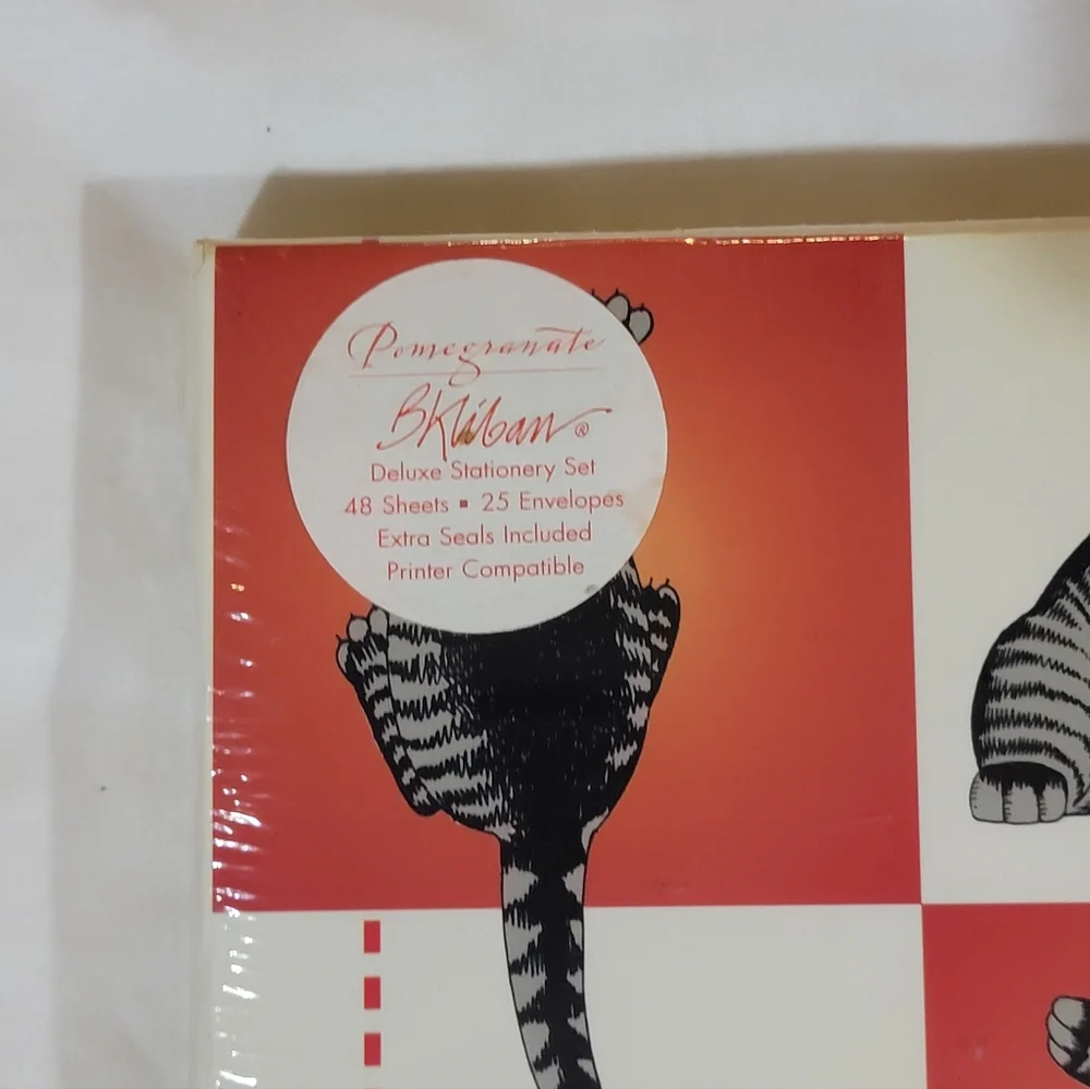 SEALED NEW Vintage 80s Kliban Cats Note Card Stationary Ensemble Set